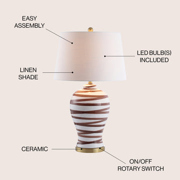 Joelie 29" Ceramic LED Table Lamp - JONATHAN Y